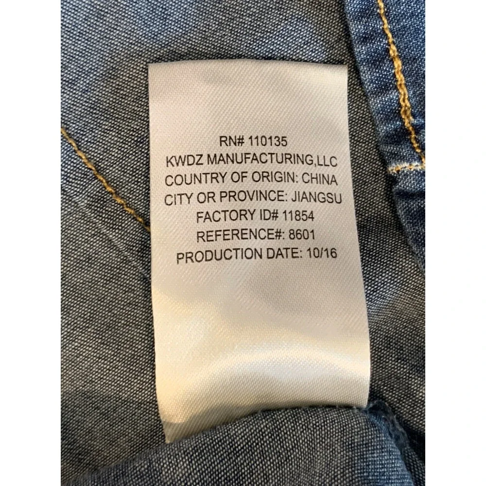 Beautees Premium Denim Girls Shirt New with Tags 6X Button Up Long Sleeved Cute